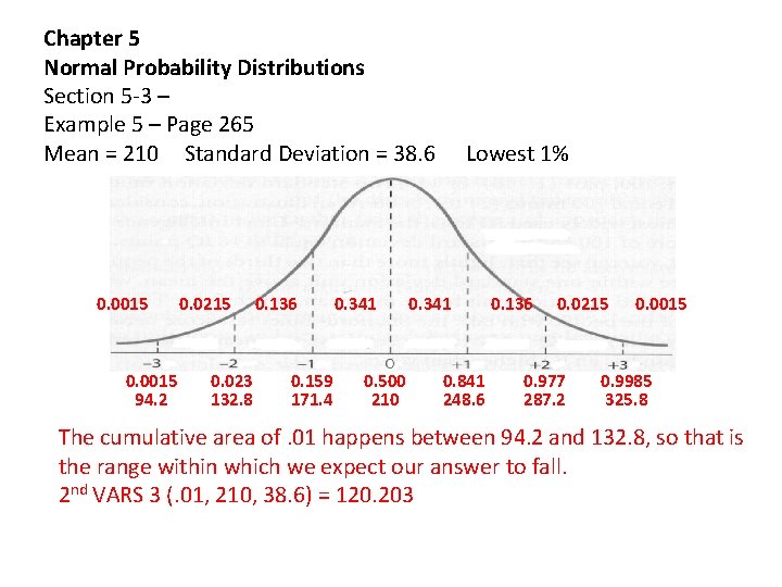 Chapter 5 Normal Probability Distributions Section 5 -3 – Example 5 – Page 265