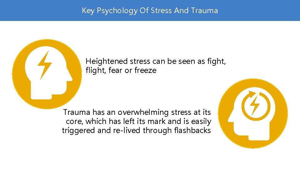 Key Psychology Of Stress And Trauma Heightened stress can be seen as fight, flight,