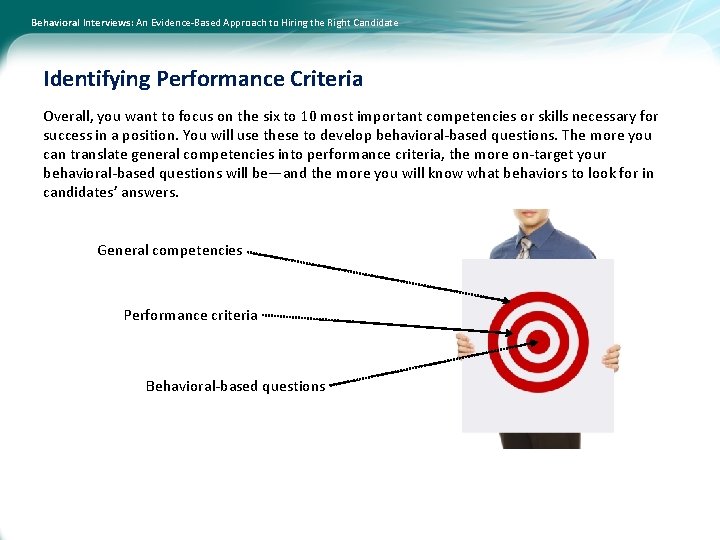 Behavioral Interviews: An Evidence-Based Approach to Hiring the Right Candidate Identifying Performance Criteria Overall,