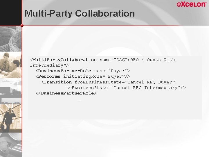 Multi-Party Collaboration <Multi. Party. Collaboration name="OAGI: RFQ / Quote With Intermediary"> <Business. Partner. Role
