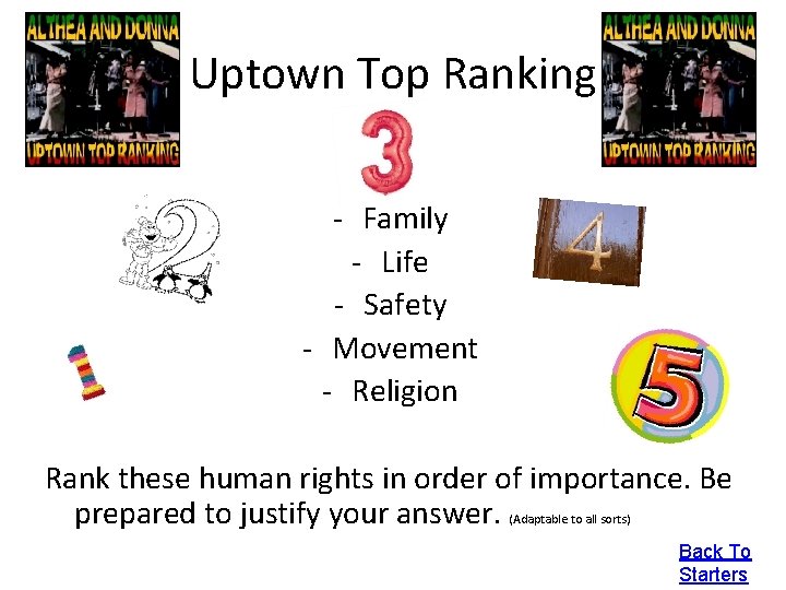Uptown Top Ranking - Family - Life - Safety - Movement - Religion Rank
