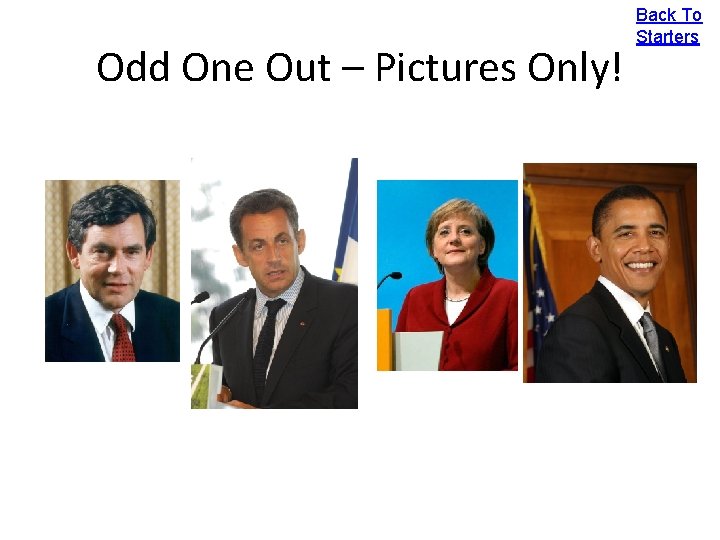 Odd One Out – Pictures Only! Back To Starters 