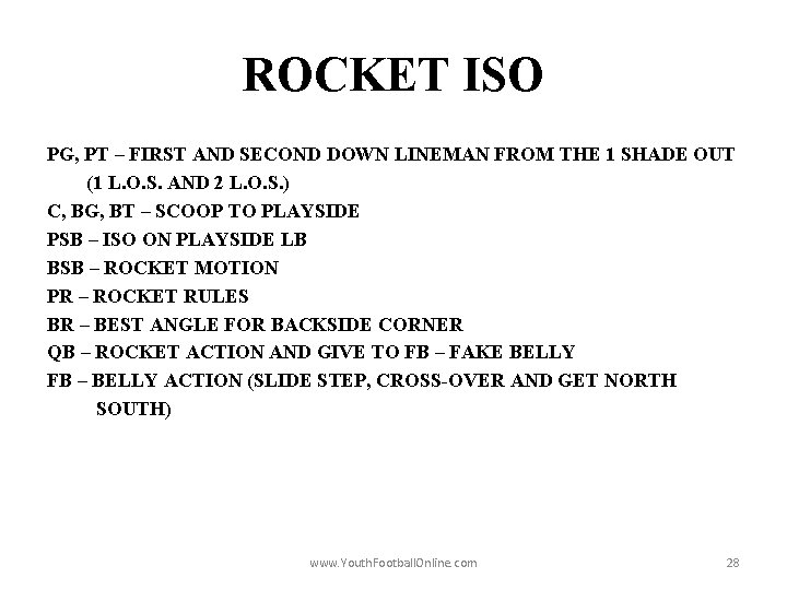 ROCKET ISO PG, PT – FIRST AND SECOND DOWN LINEMAN FROM THE 1 SHADE