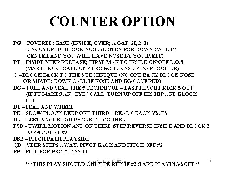 COUNTER OPTION PG – COVERED: BASE (INSIDE, OVER; A GAP, 2 I, 2, 3)