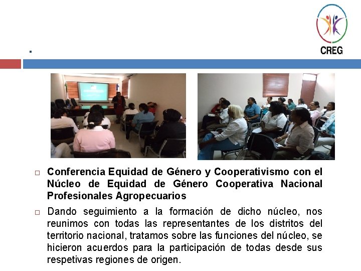 . Conferencia Equidad de Género y Cooperativismo con el Núcleo de Equidad de Género