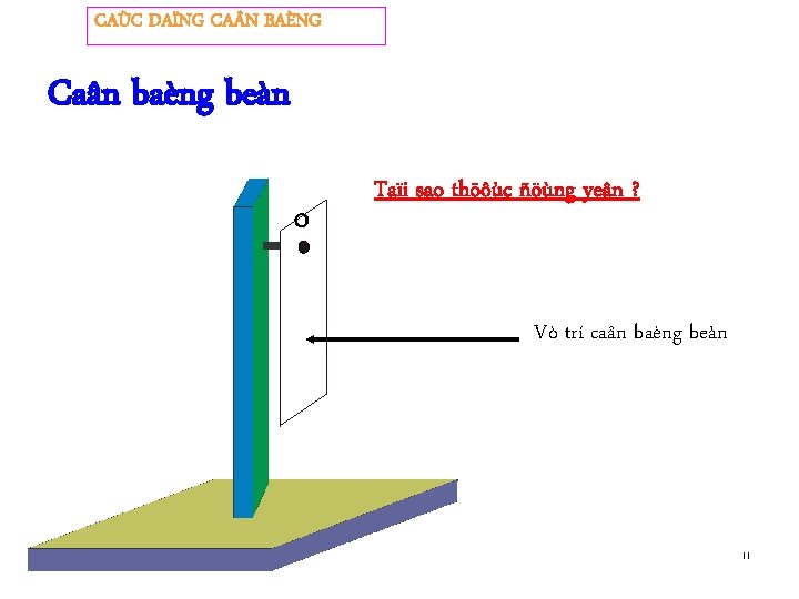 CAÙC DAÏNG CA N BAÈNG Caân baèng beàn O Taïi sao thöôùc ñöùng yeân