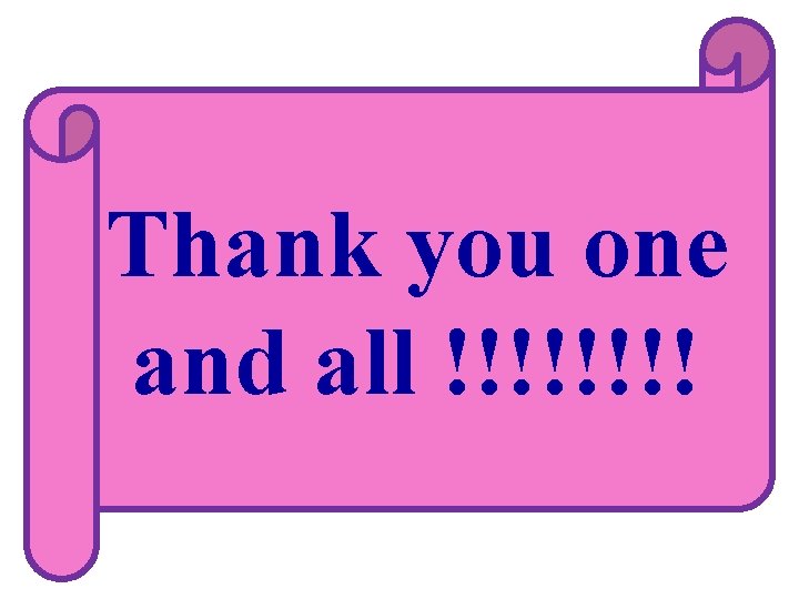 Thank you one and all !!!! 