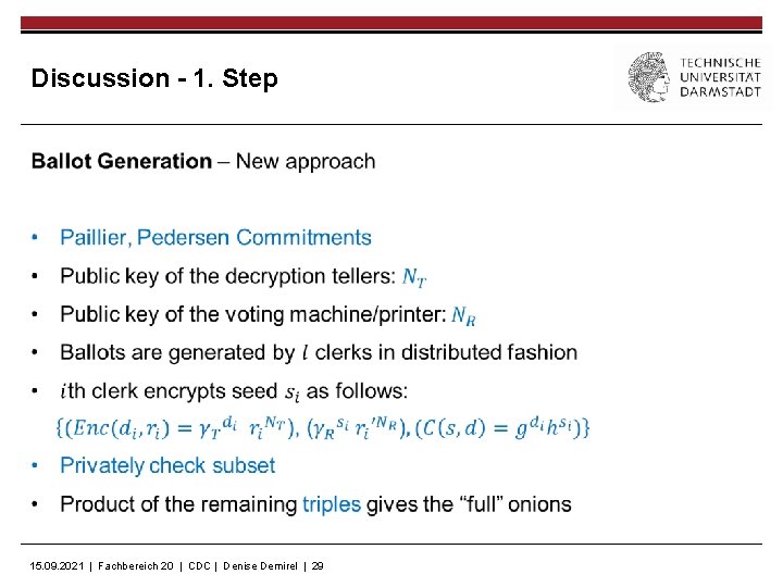 Discussion - 1. Step 15. 09. 2021 | Fachbereich 20 | CDC | Denise