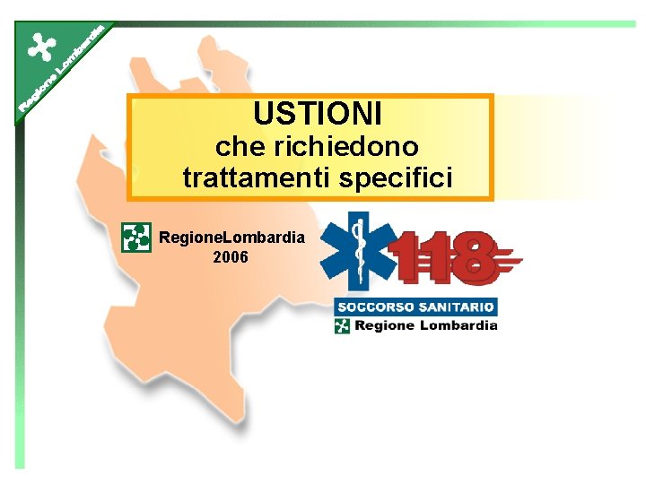 USTIONI che richiedono trattamenti specifici Regione. Lombardia 2006 