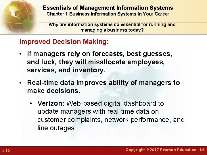 Essentials of Management Information Systems Chapter 1 Business Information Systems in Your Career Why