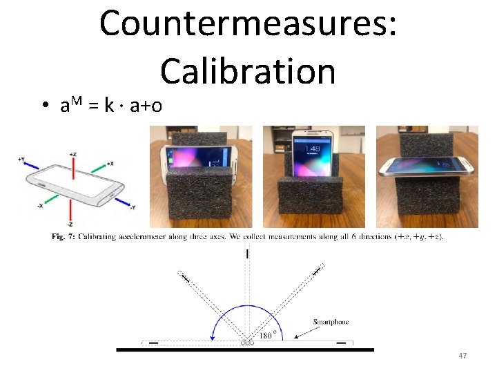 Countermeasures: Calibration • a. M = k · a+o 47 