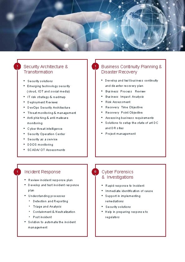 1 3 Security Architecture & Transformation 1 5 Business Continuity Planning & Disaster Recovery