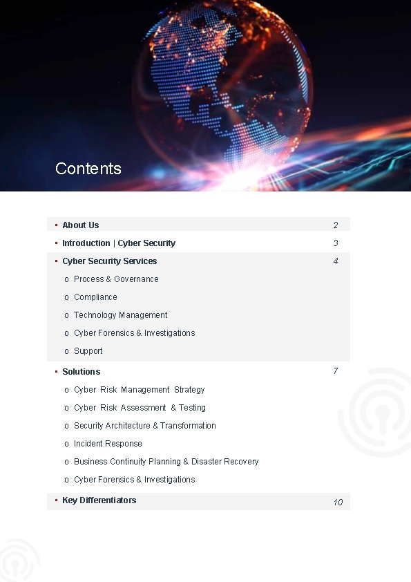 Contents • About Us 2 • Introduction | Cyber Security 3 • Cyber Security