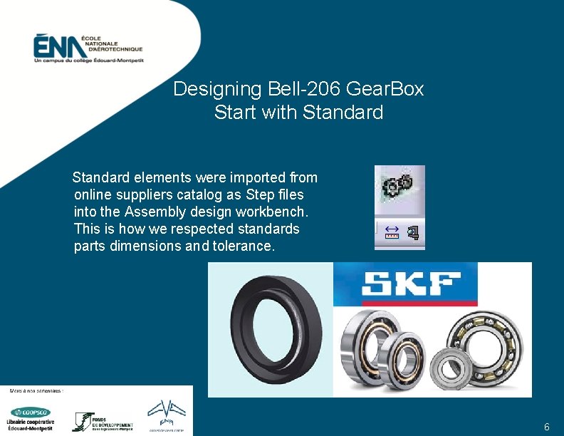 Designing Bell-206 Gear. Box Start with Standard elements were imported from online suppliers catalog