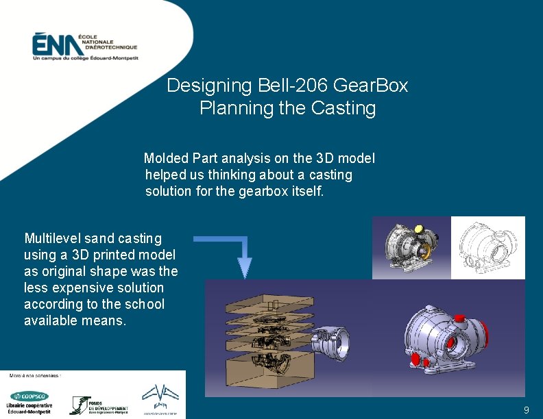 Designing Bell-206 Gear. Box Planning the Casting Molded Part analysis on the 3 D