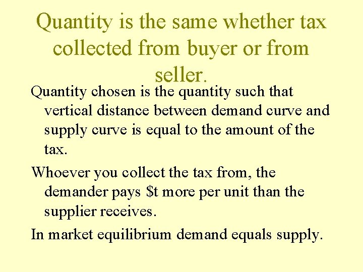 Quantity is the same whether tax collected from buyer or from seller. Quantity chosen