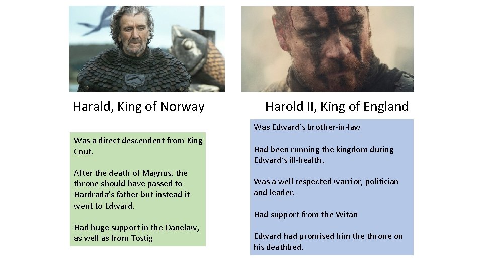 Harald, King of Norway Harold II, King of England Was Edward’s brother-in-law Was a Harald, King of Norway Harold II, King of England Was Edward’s brother-in-law Was a