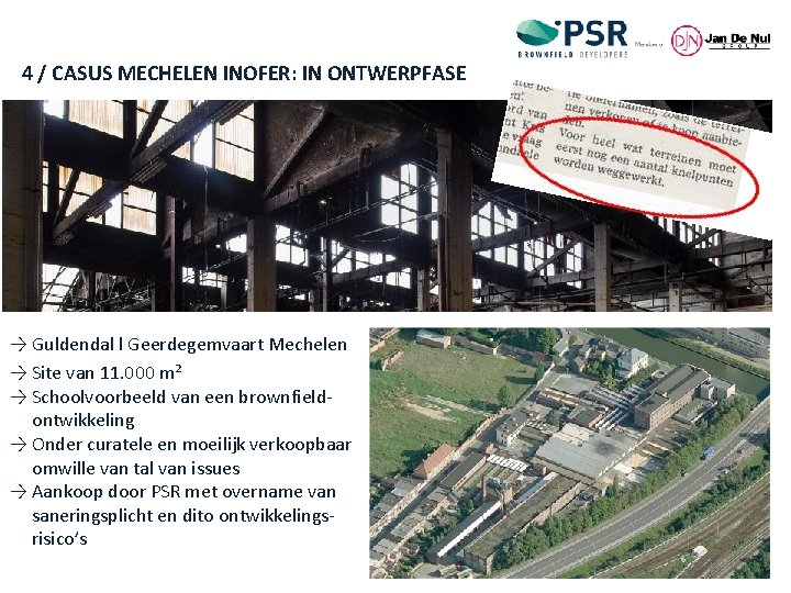 4 / CASUS MECHELEN INOFER: IN ONTWERPFASE → Guldendal l Geerdegemvaart Mechelen → Site