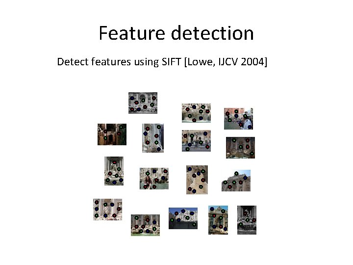 Feature detection Detect features using SIFT [Lowe, IJCV 2004] 