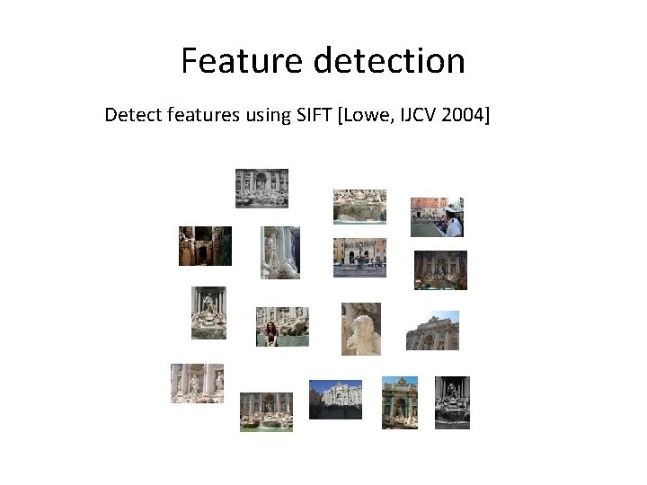 Feature detection Detect features using SIFT [Lowe, IJCV 2004] 