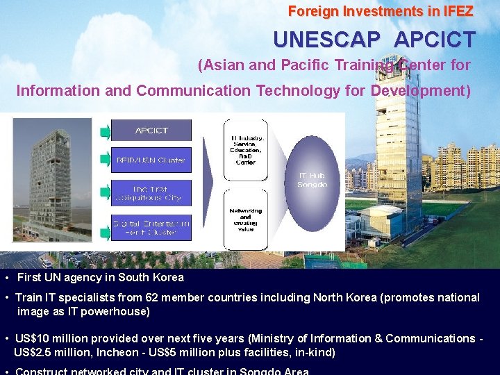 Foreign Investments in IFEZ UNESCAP APCICT (Asian and Pacific Training Center for Information and