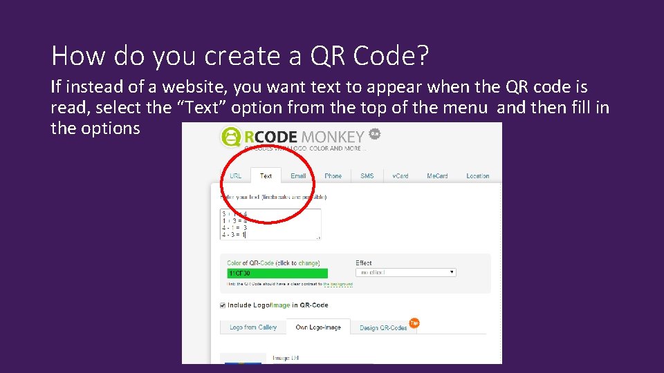 How do you create a QR Code? If instead of a website, you want