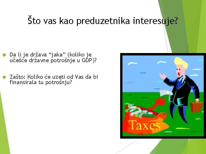 Što vas kao preduzetnika interesuje? Da li je država “jaka” (koliko je učešće državne