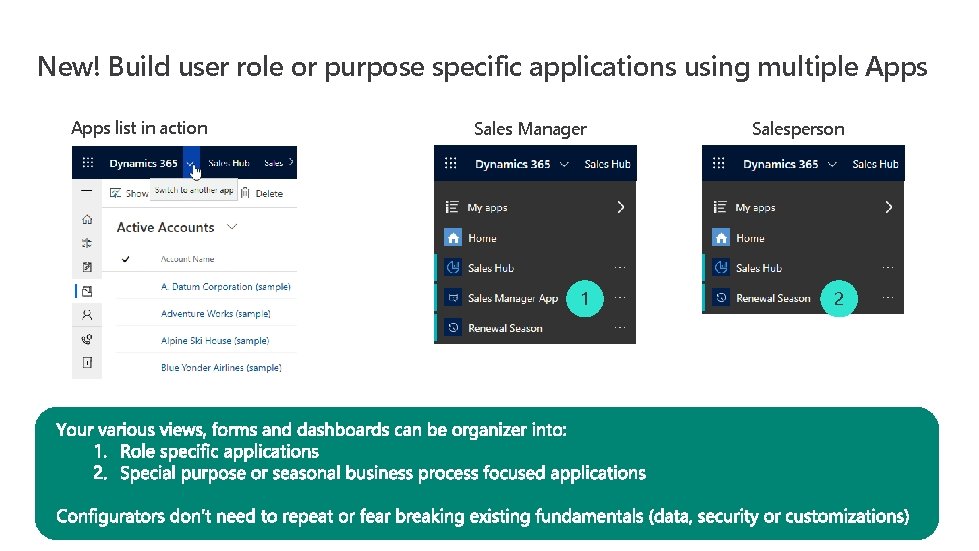 New! Build user role or purpose specific applications using multiple Apps list in action