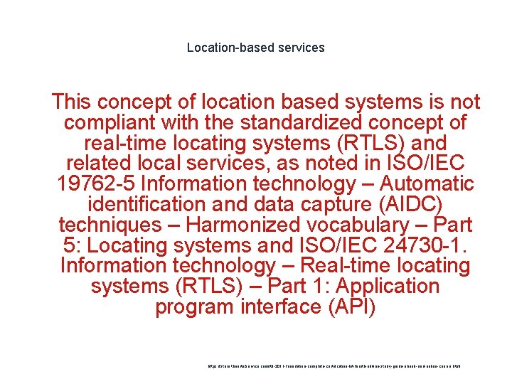 Location-based services 1 This concept of location based systems is not compliant with the