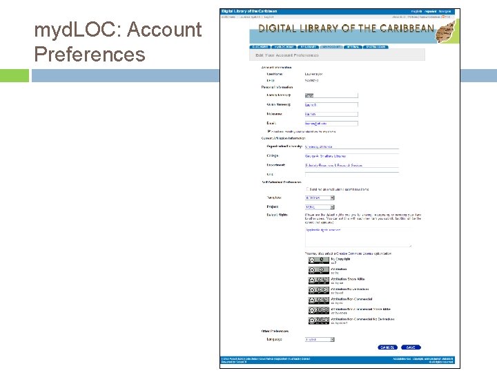 myd. LOC: Account Preferences 