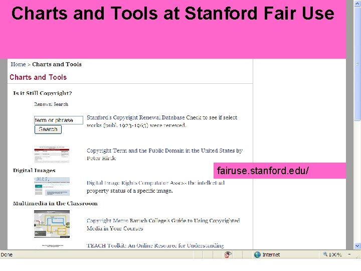 Charts and Tools at Stanford Fair Use fairuse. stanford. edu/ 