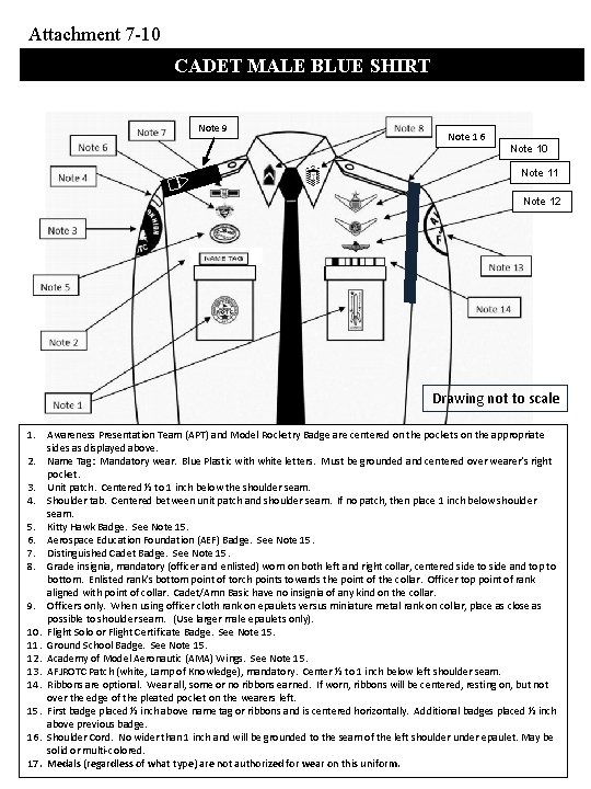 Attachment 7 -10 CADET MALE BLUE SHIRT Note 9 Note 16 Note 10 Note