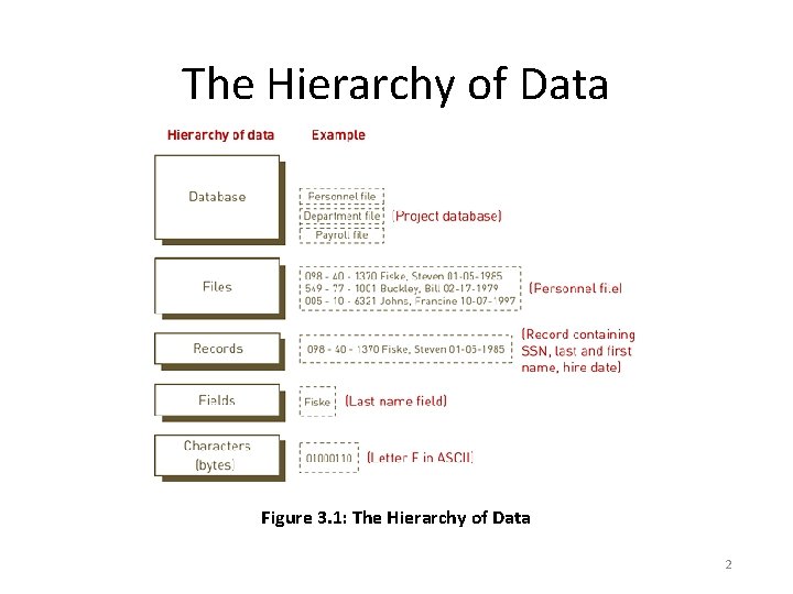 The Hierarchy of Data Figure 3. 1: The Hierarchy of Data 2 The Hierarchy of Data Figure 3. 1: The Hierarchy of Data 2