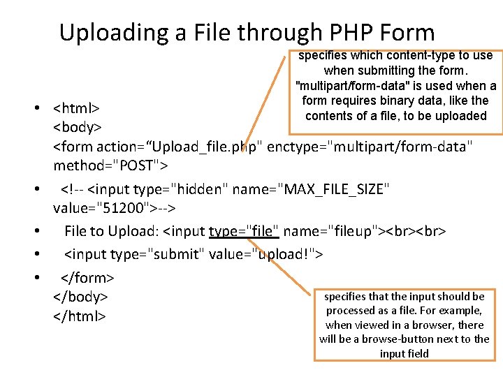 Uploading a File through PHP Form specifies which content-type to use when submitting the