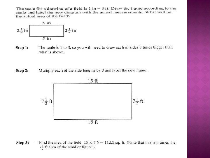 7 G 1 Solve problems involving scale drawings