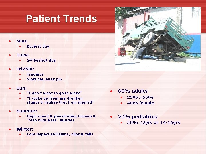 Patient Trends • Mon: • • Tues: • • “I don’t want to go