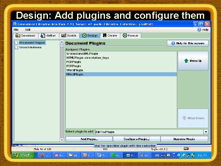 Design: Add plugins and configure them 