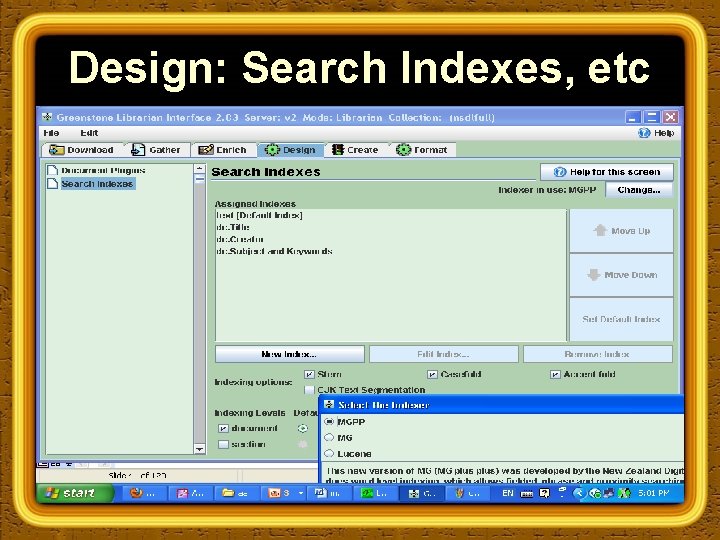Design: Search Indexes, etc 