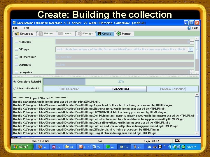 Create: Building the collection 