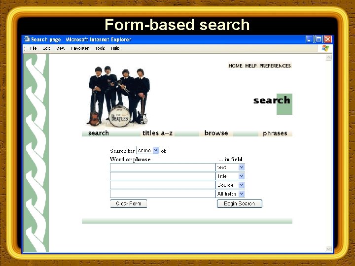 Form-based search 