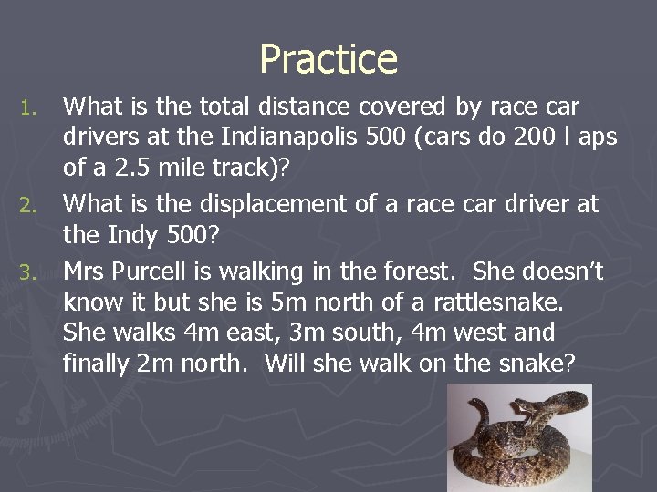 Practice What is the total distance covered by race car drivers at the Indianapolis