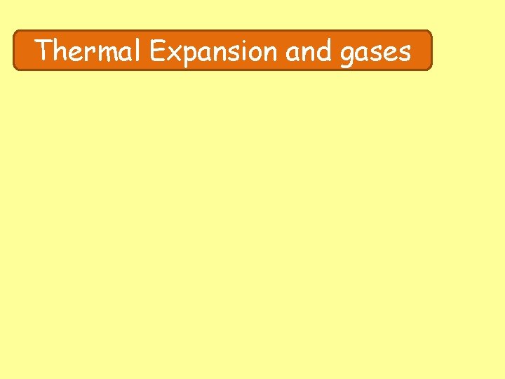Thermal Expansion and gases 