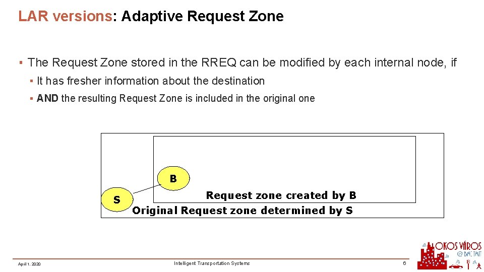 LAR versions: Adaptive Request Zone ▪ The Request Zone stored in the RREQ can LAR versions: Adaptive Request Zone ▪ The Request Zone stored in the RREQ can