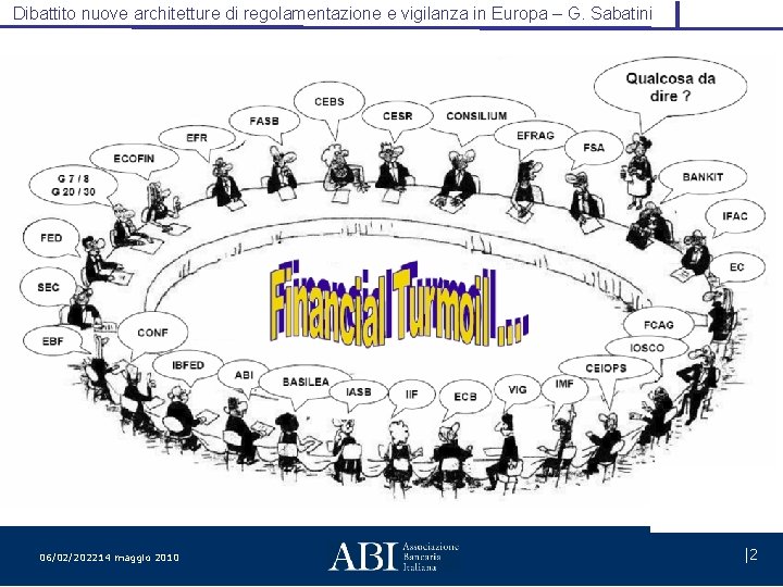 Dibattito nuove architetture di regolamentazione e vigilanza in Europa – G. Sabatini 06/02/202214 maggio