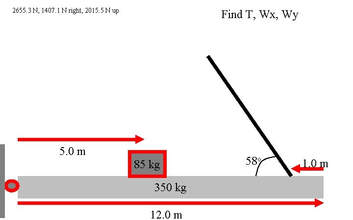 2655. 3 N, 1407. 1 N right, 2015. 5 N up Find T, Wx,