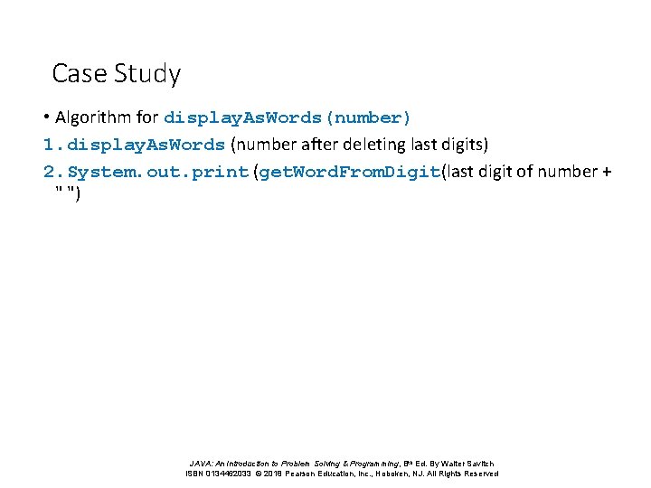 Case Study • Algorithm for display. As. Words(number) 1. display. As. Words (number after Case Study • Algorithm for display. As. Words(number) 1. display. As. Words (number after