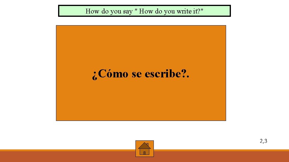 How do you say " How do you write it? " ¿Cómo se escribe?