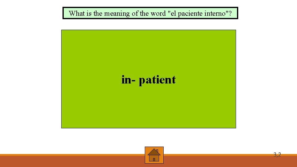 What is the meaning of the word "el paciente interno"? in- patient 3, 2