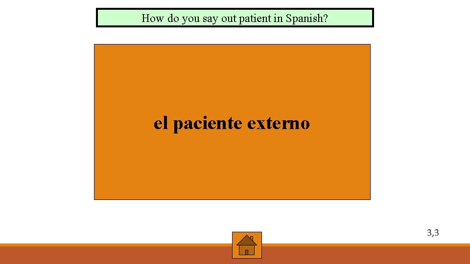 How do you say out patient in Spanish? el paciente externo 3, 3 