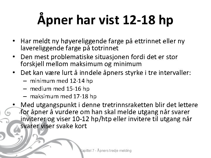 Åpner har vist 12 -18 hp • Har meldt ny høyereliggende farge på ettrinnet